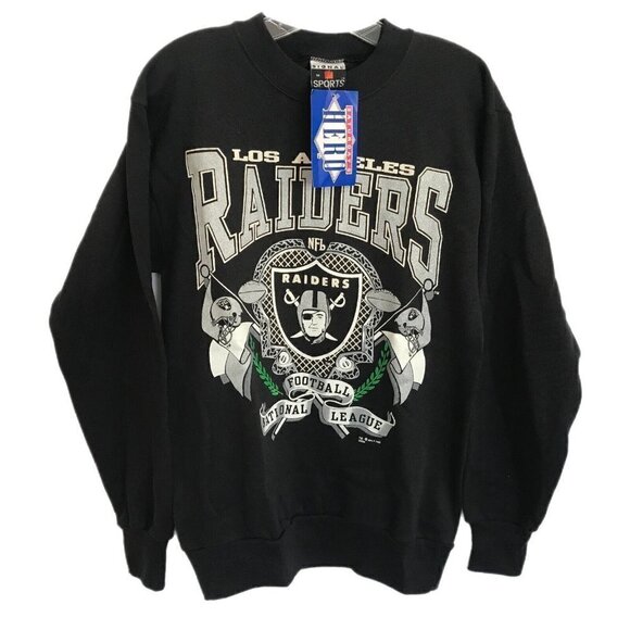 Vtg 1992 Los Angeles LA Raiders Football Sweatshirt Las Vegas NFL Dead Stock M - Picture 1 of 10